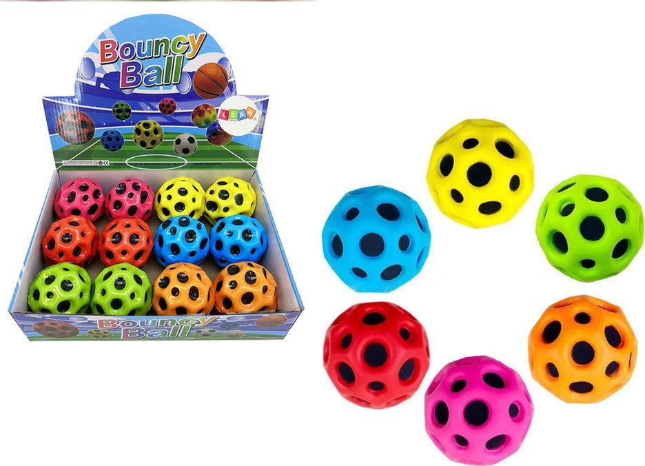 LeanToys Piłeczka Świecąca Do Odbijania Ugniatania z Wgłębieniami 6cm