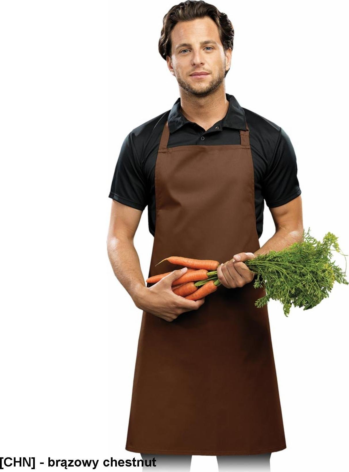 R.E.I.S. FPB-KL - fartuch z regulacą na szyi - brązowy chestnut - 72x86 cm.