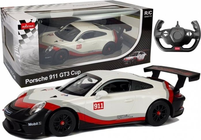 Rastar Auto R/C Porsche 911 GT3 CUP Rastar 1:14 Białe na pilota () - 1609611