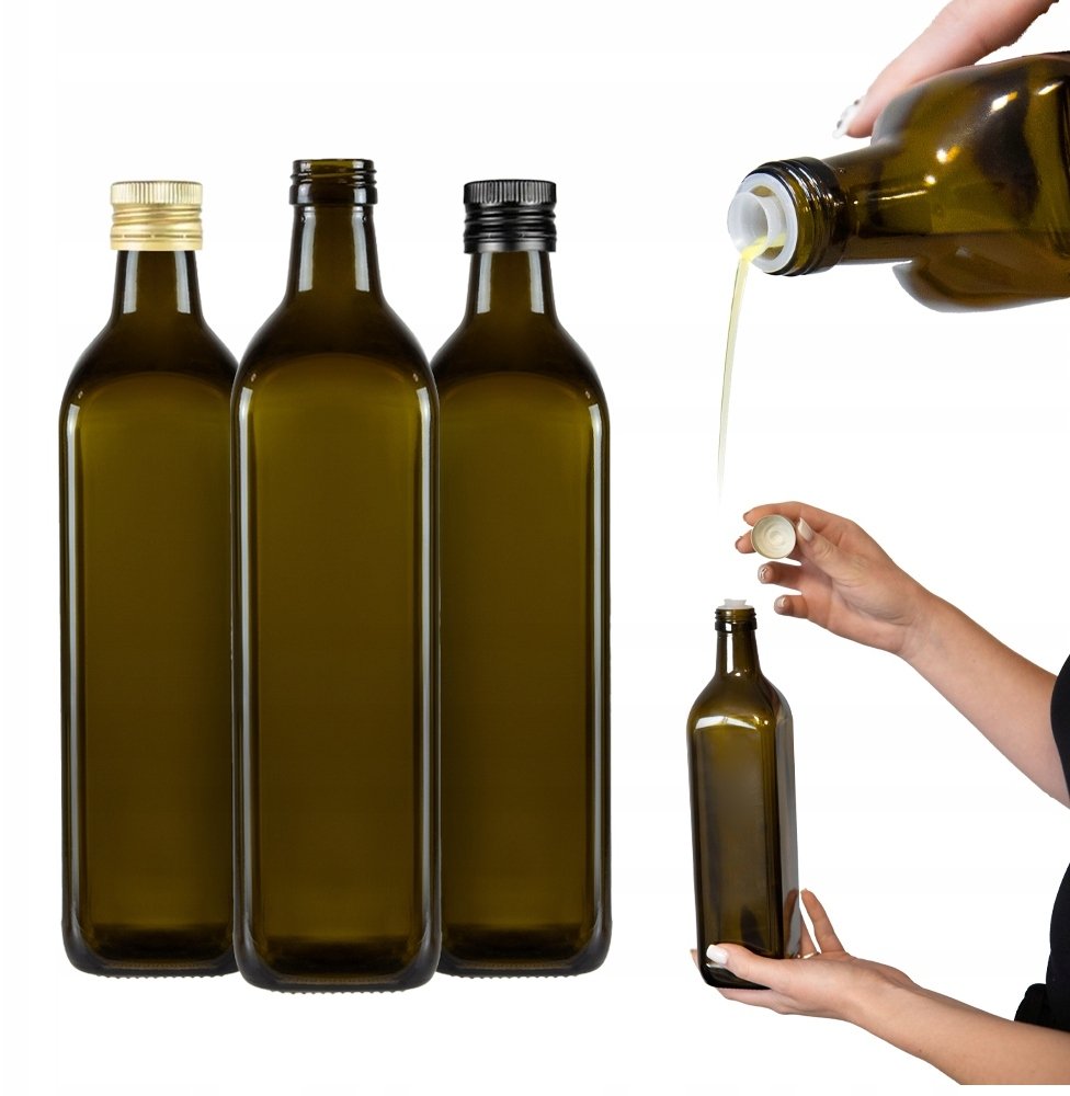 10x Butelki MARASCA KWADRAT OLIWKOWA 750ml na oliwę butelka z DOZOWNIKIEM