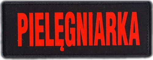 Polska Firma Emblemat PIELĘGNIARKA FLUO na rzepie 13 x 5 cm