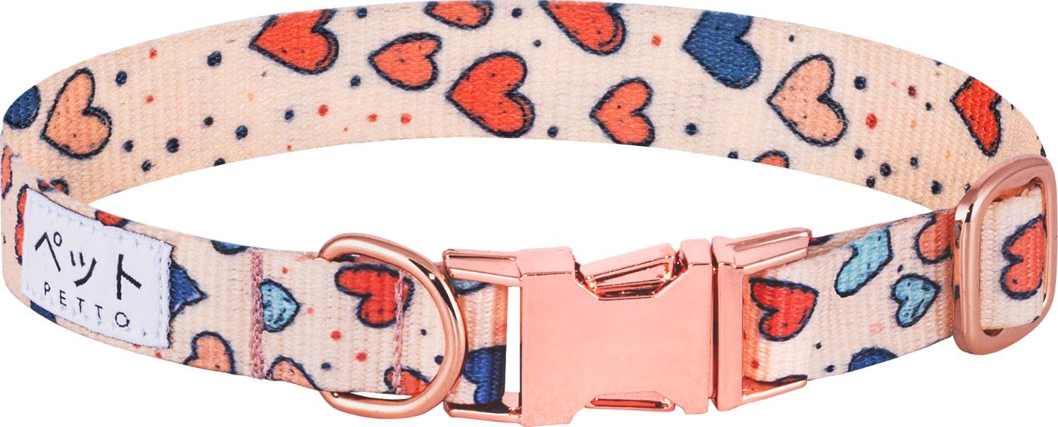 PETTO Obroża dla psa Eri Hearts / Rose Gold
