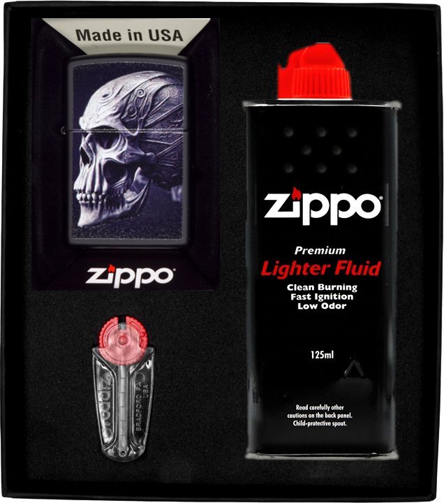 Zestaw ZIPPO Zapalniczka CYBERPUNKT SKULL Prezentowy No1