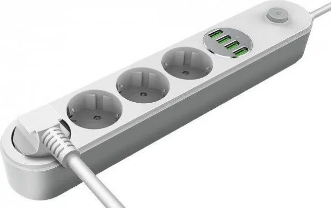 Kabel zasilający ColorWay Colorway CW-CHE44W rozgałęziacz 2 m 4 x gniazdo sieciowe Wewnętrzna Biały