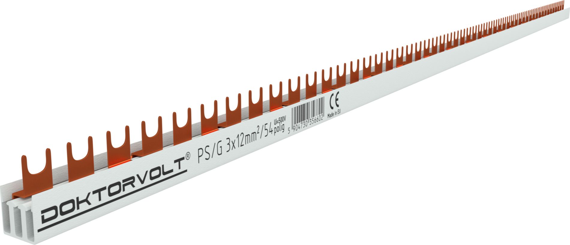 Doktorvolt Szyna łączeniowa grzebieniowa 3-fazowa 54-modułowa 12mm2 80A DV 6602