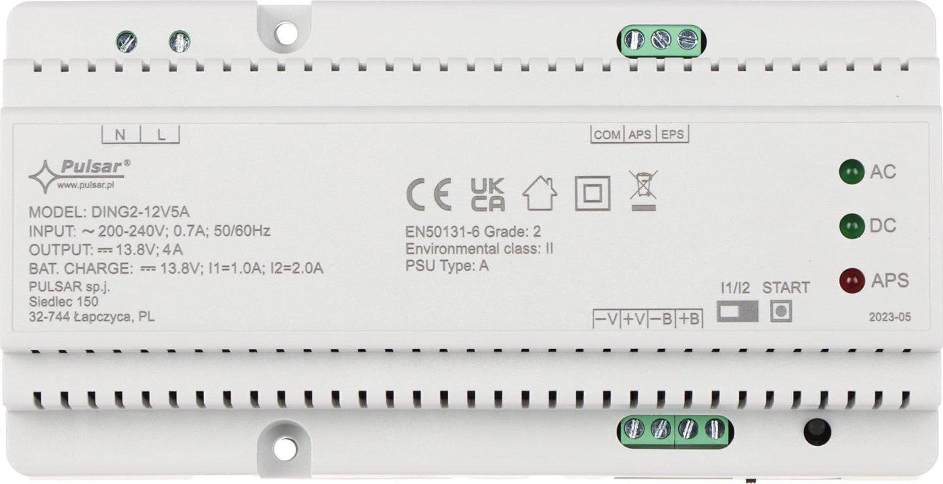 Pulsar ZASILACZ BUFOROWY IMPULSOWY DING2-12V5A PULSAR
