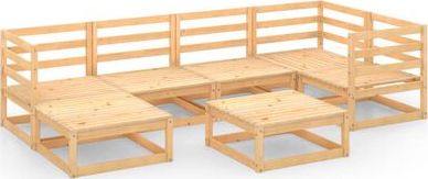 vidaXL 7-cz. zestaw wypoczynkowy do ogrodu, lite drewno sosnowe