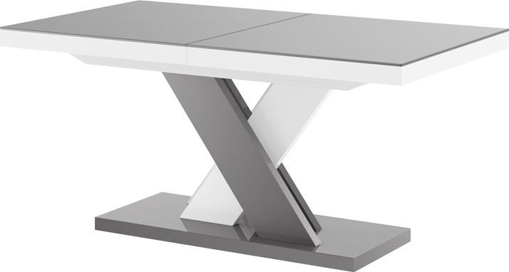 Hubertus Stół XENON LUX 160(256)x89 szary połysk/biały połysk mix rozkładany