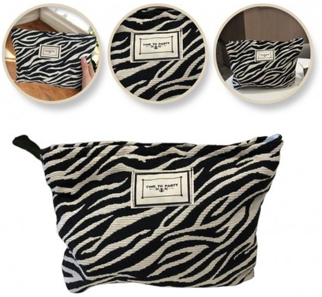 Ecarla Kosmetyczka ks116 zeberka czarno-biała