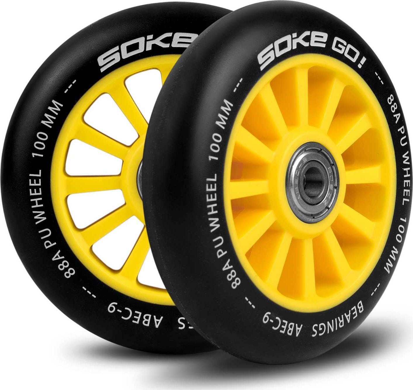 Soke Kółka do hulajnogi 100 mm żółte 2 szt.