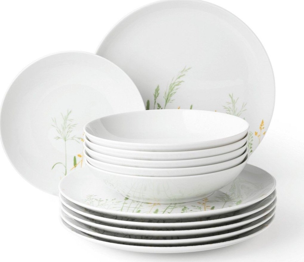 Serwis obiadowy z porcelany dla 6 osób biały - Seltmann