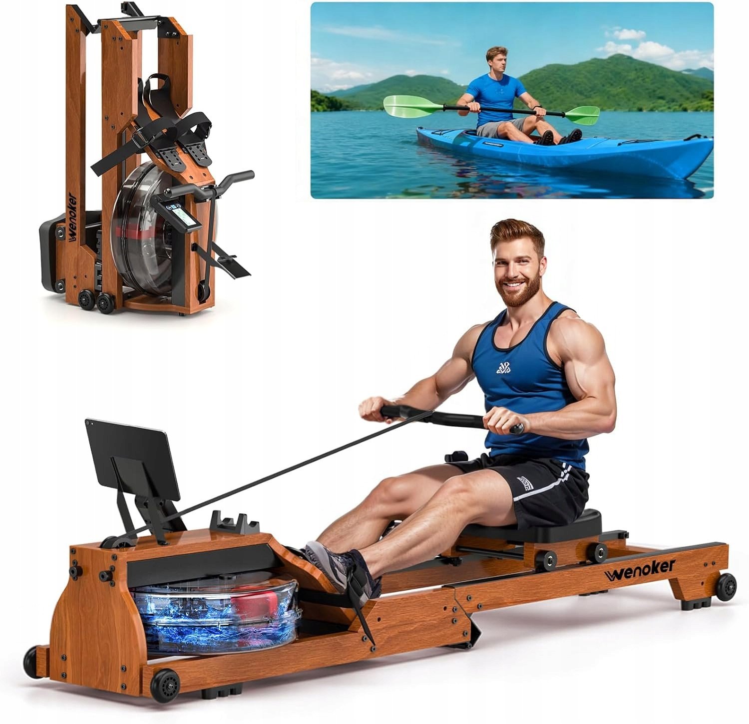 Wenoker Wioślarz wodny drewniany max 150kg 2025