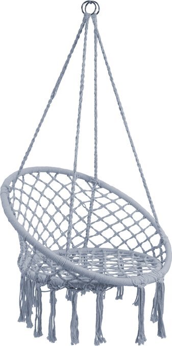 kontrast Bocianie gniazdo huśtawka fotel wiszący BOHO 82 cm 120 kg jasnoszare