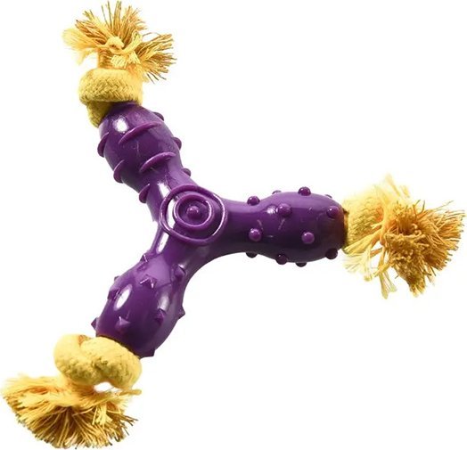 BUBA Zabawka dla psa Gryzak trójramienny TPR ze sznurem