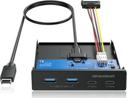 Graugear GG 18045 USB 3.1, 4 porty Bay Hub, 2 x USB a, 1 x USB-C. (G-MP02)
