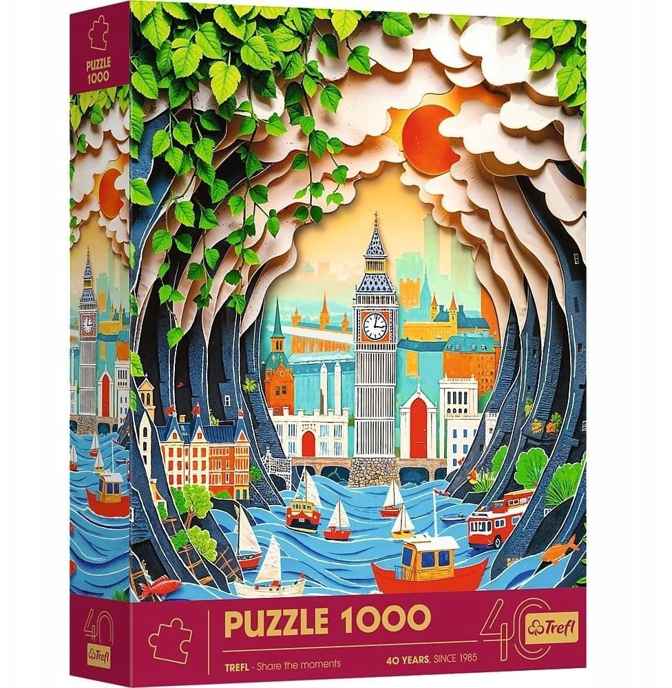 Trefl Puzzle z efektem 3D - 40-lecie Trefl - Londyn 1000 elementów (40043)