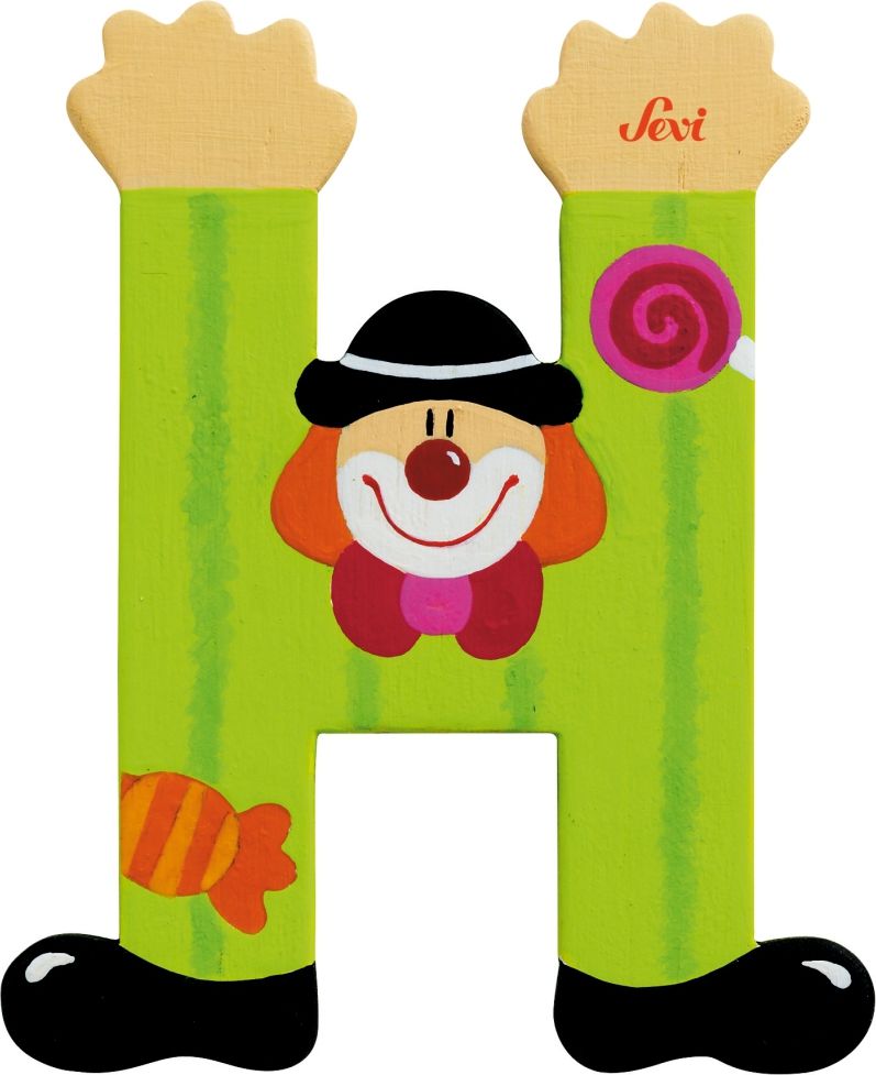 Sevi Drewniana literka H, Klaun (81744)