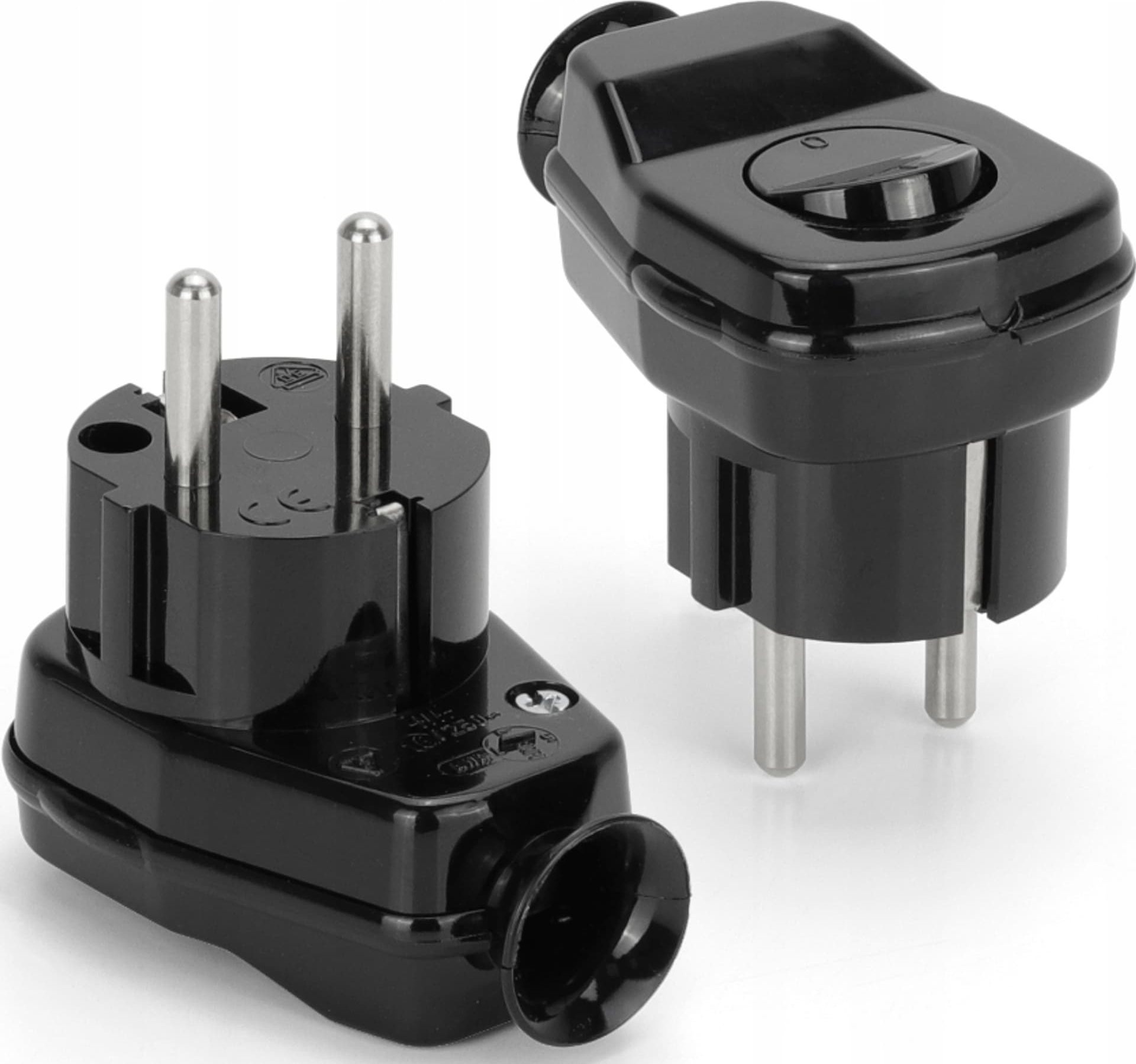 Montis Wtyczka rozbieralna kątowa z włącznikiem Uni-Schuko 2p+Z; WT-16U/LK CZARNY MT094-C