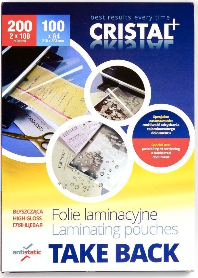 Argo Folia do laminowania A4 ARGO 360410 błyszcząca 100mic 100 szt