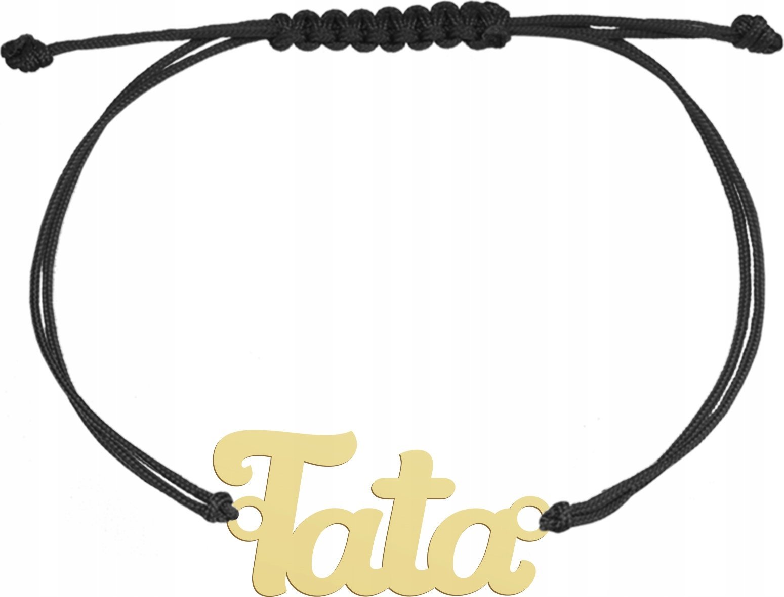 Radziszewska Jewellery Bransoletka Złota Tata Srebro 925 Grawer Sznurek Prezent dla Taty