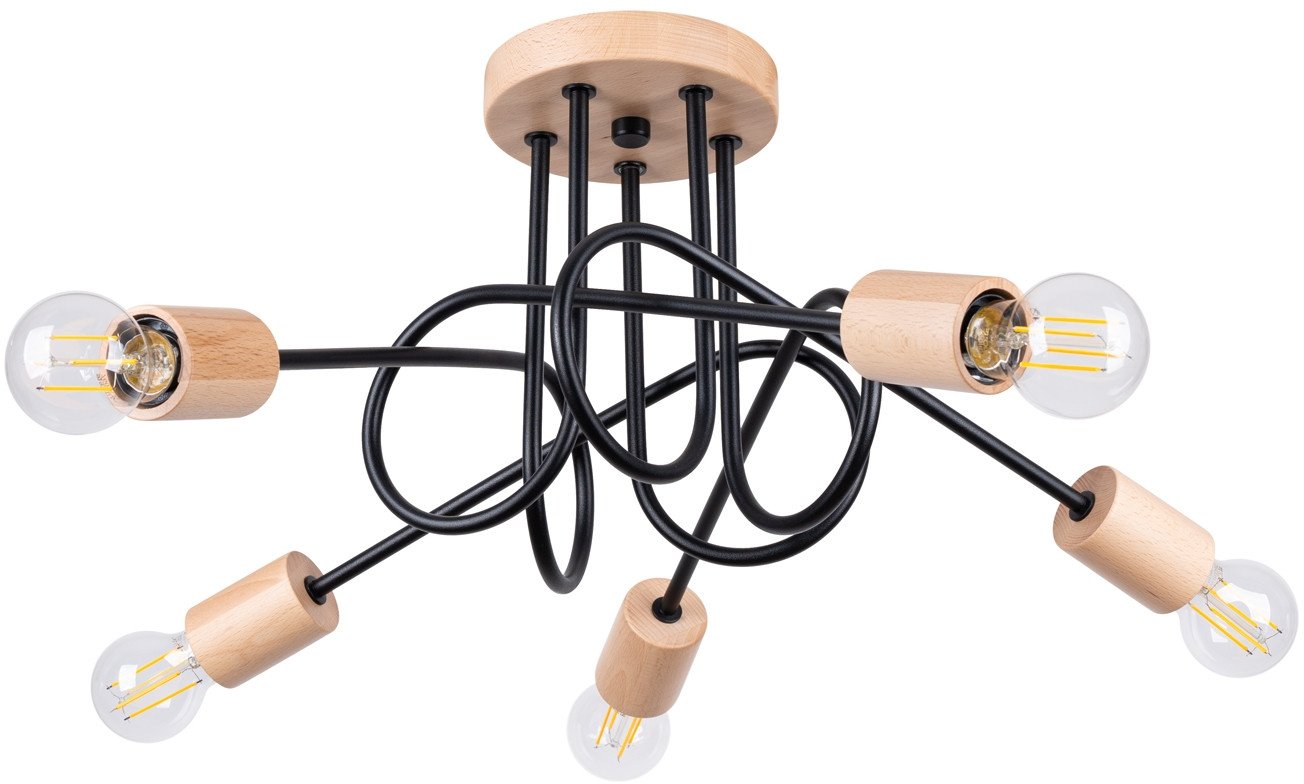 Żyrandol Ember 5 Czarny E27 Max 15W Ledw Sollux Lighting