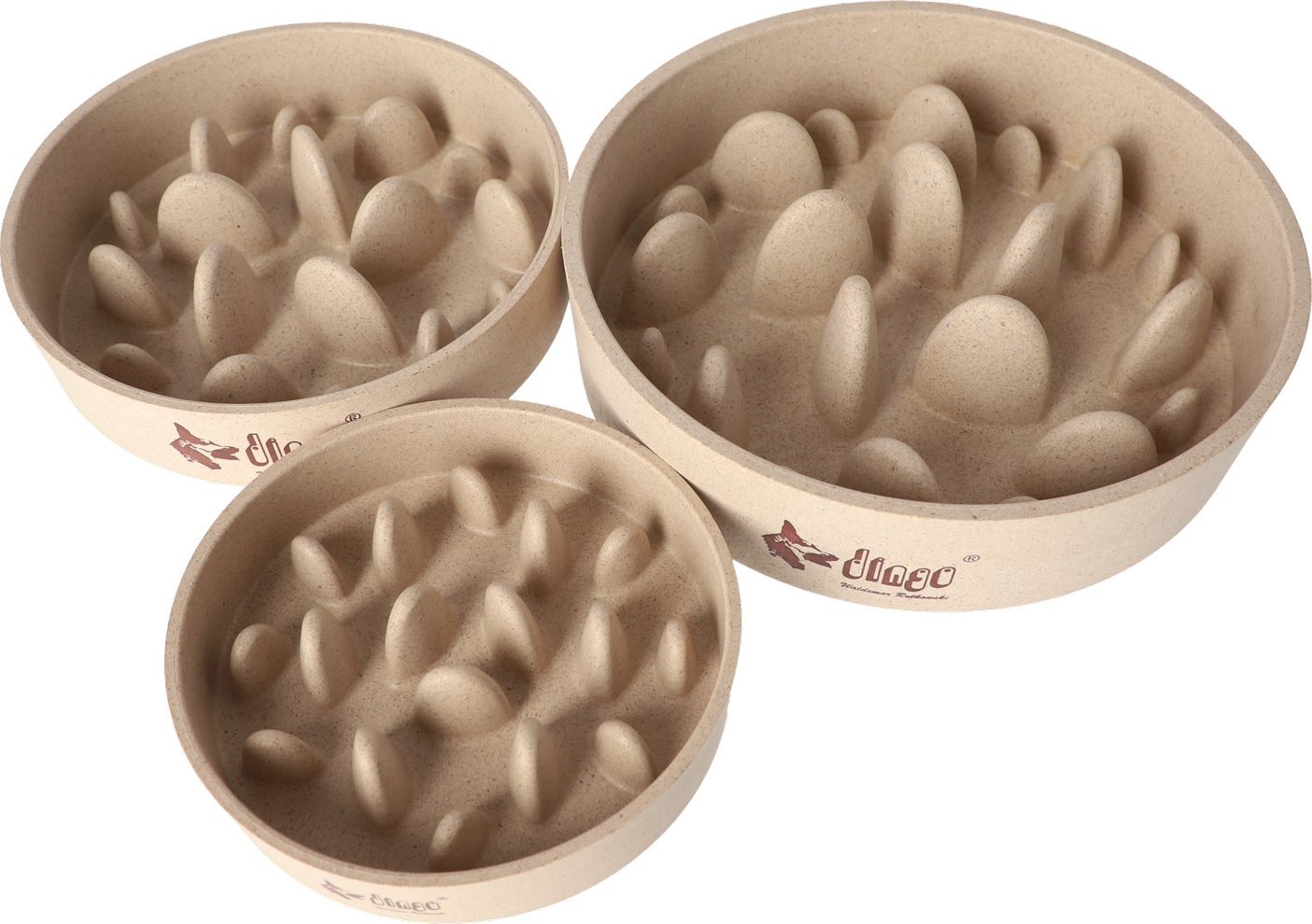 Dingo Dingo Bambusowa Miska dla Psa Spowalniająca Beż 410ml 15cm