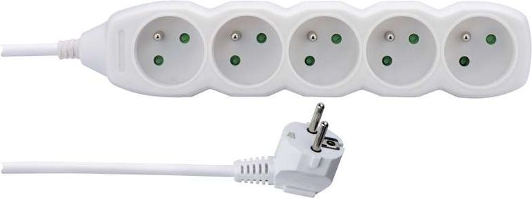 Emos Przedłużacz z uziemieniem 5 gniazd biały 1,5m (P0511)