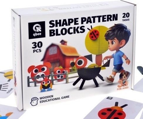 Mozaika drewniana kolorowa 30el