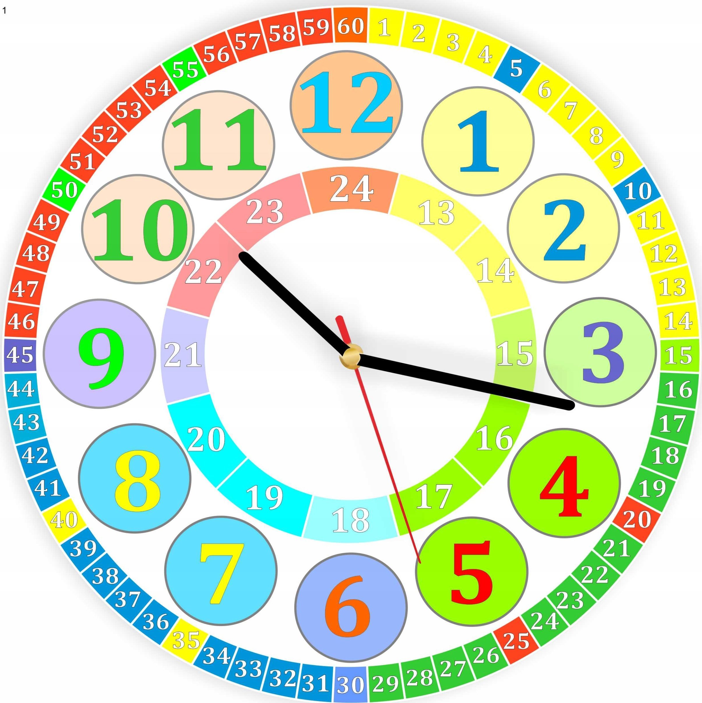 naSciane Zegar edukacyjny nauczycielski do nauki godzin eco