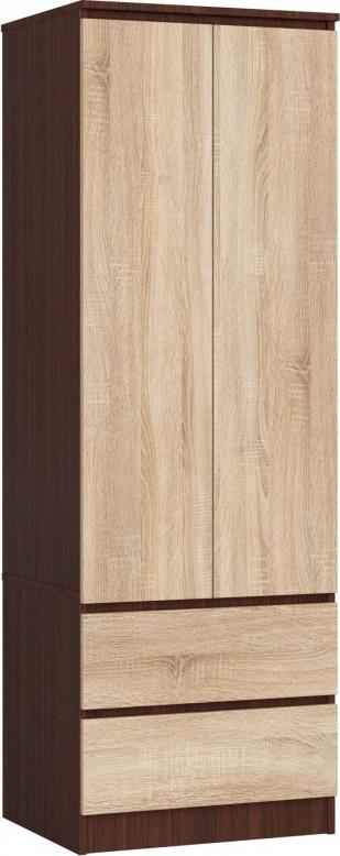 Fabryka Mebli Akord SZAFA STAR S 60 cm 2 DRZWI 2 SZUFLADY WENGE / SONOMA