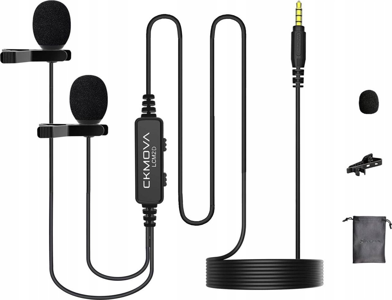 Mikrofon CKMOVA CKMOVA LCM2D - podwójny mikrofon krawatowy do kamer i smartphonów