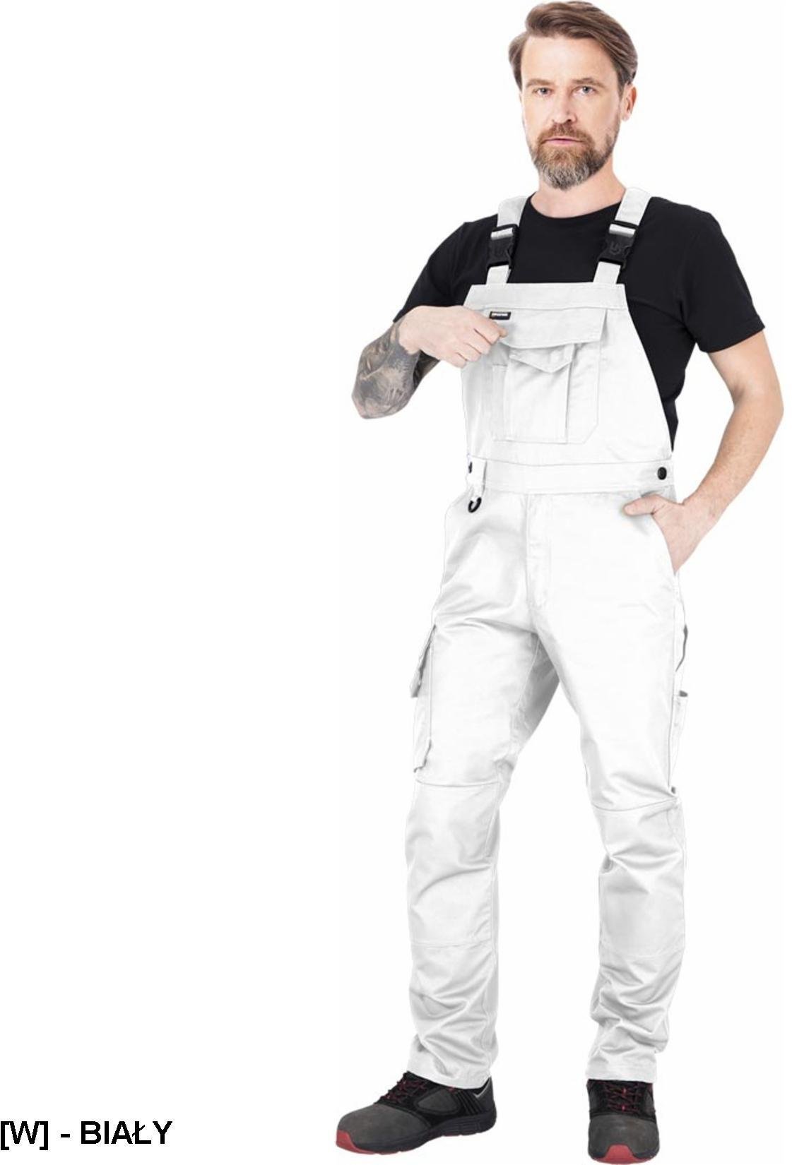 R.E.I.S. Spodnie ochronne ogrodniczki biały 62