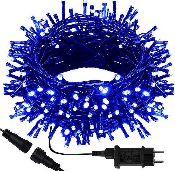 Lampki choinkowe Springos Lampki choinkowe 500 led niebieskie 27,5 m 8 funkcji świecenia, oświetlenie świąteczne IP44 UNIWERSALNY