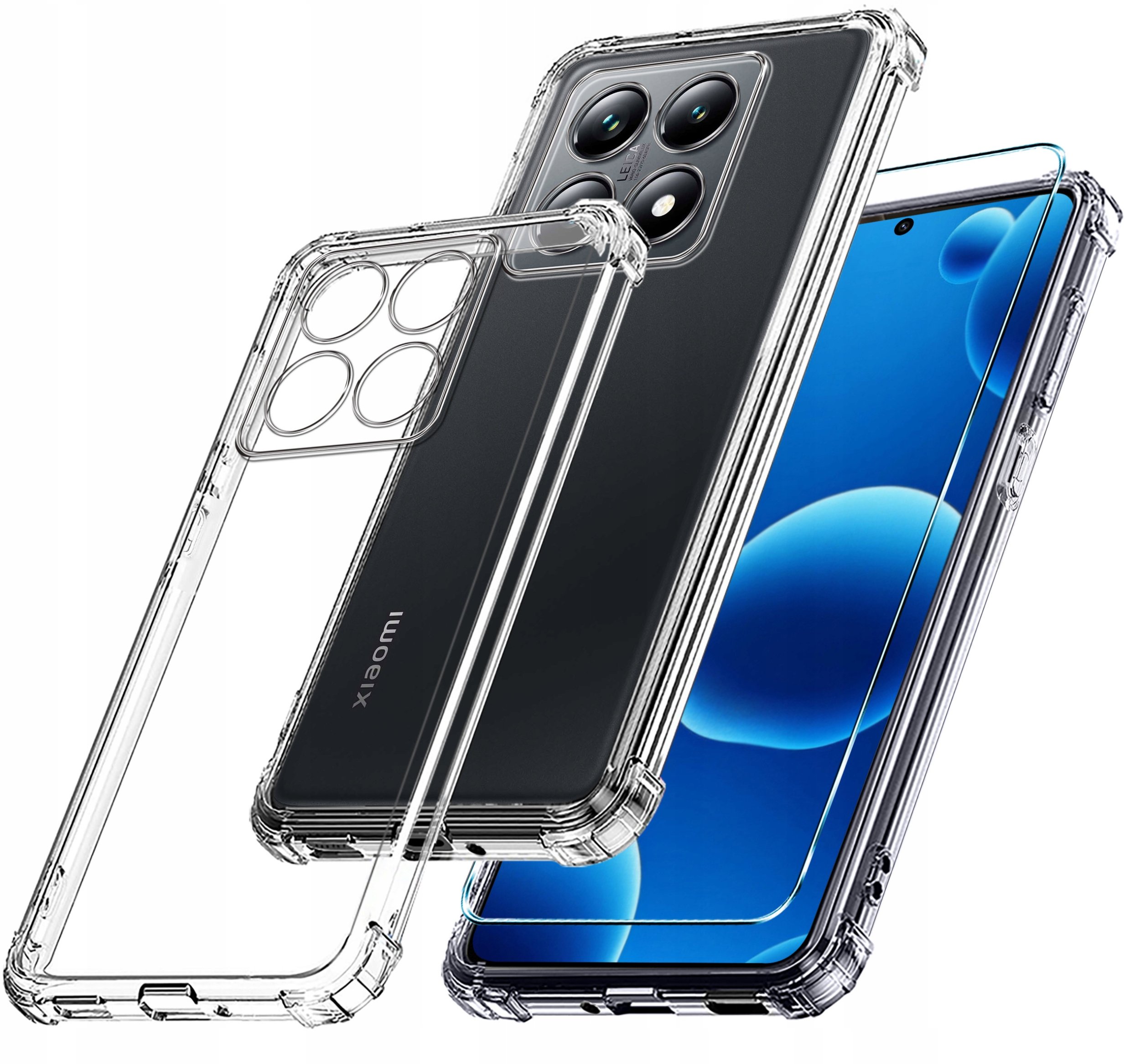 Etui do Xiaomi 14T Pro PANCERNE CASE SILICON GUMOWE SLIM + SZKŁO