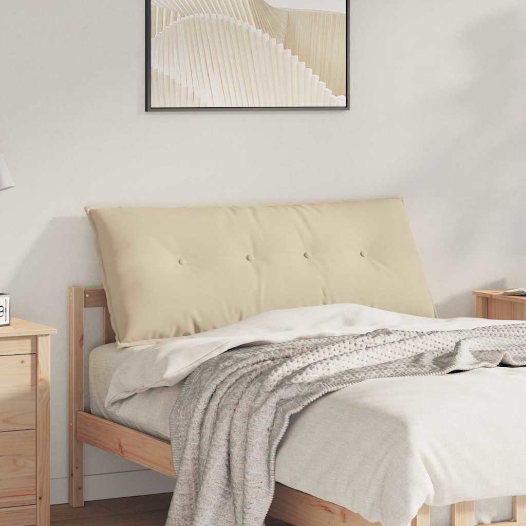 vidaXL Poduszka na plecy Kremowy 120 x 50 cm Tkanina mikrofibrowa