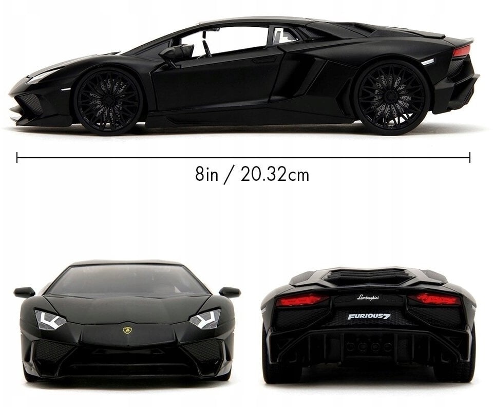 Jada Toys Žaislinis automobilis Furiou7 Shaw's Lamborghini Aventador, czarny