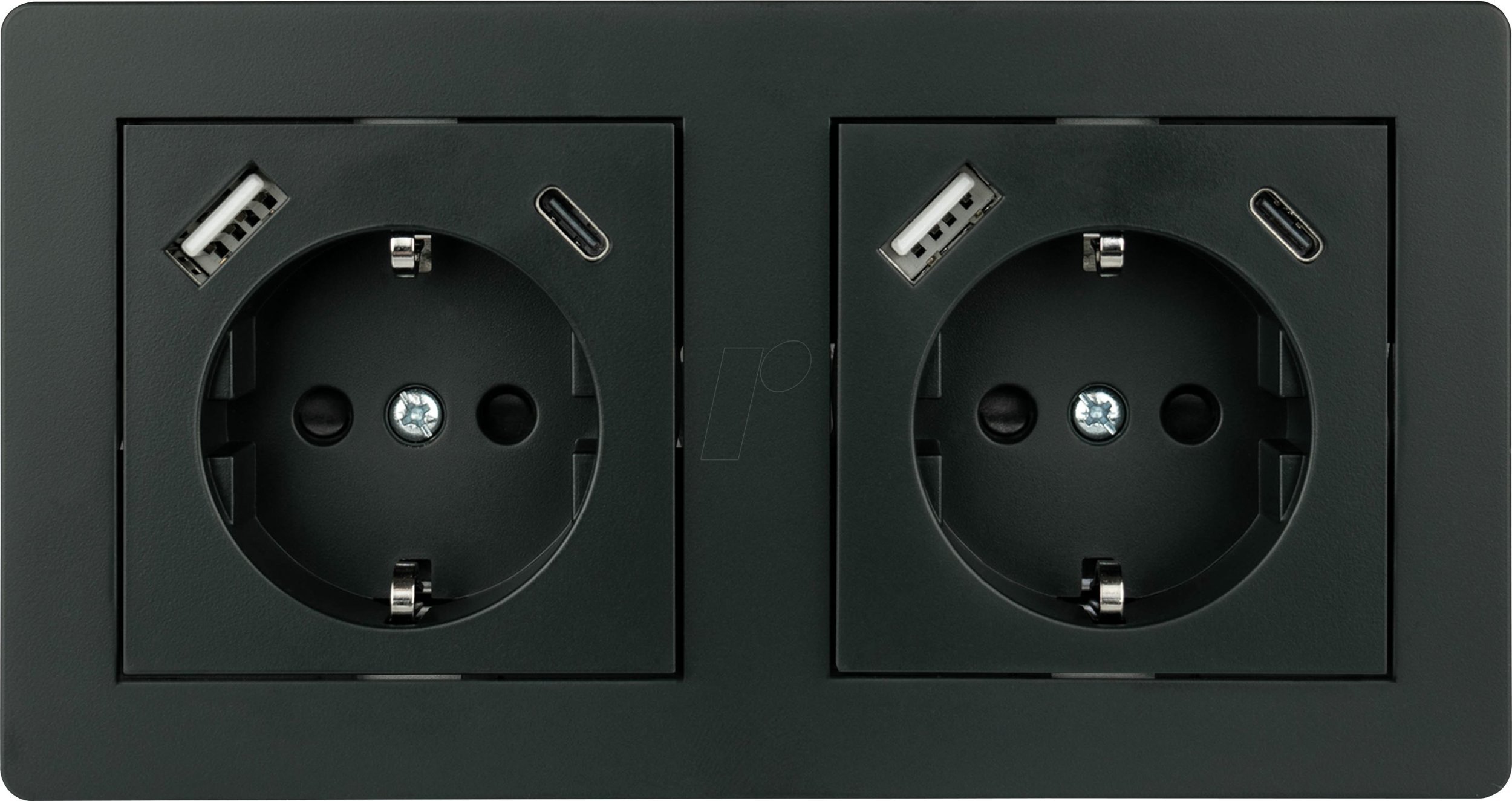 Alcasa kabelmeister Schutzkontakt-Einbausteckdose 2-fach anthrazit