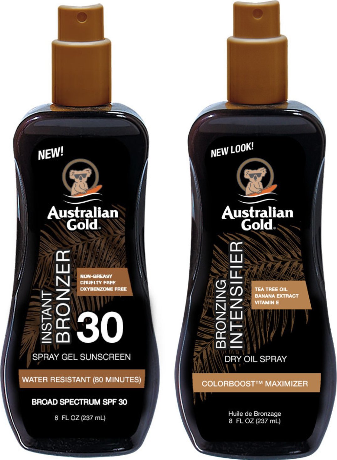 Australian Gold Spray Żel SPF30 + Dry Oil Spray Przyspieszacz Opalania