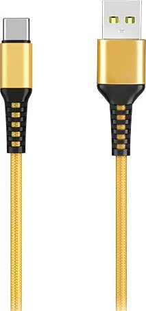 Kabel USB Denmen USB-A - USB-C 1 m Złoty (29358)