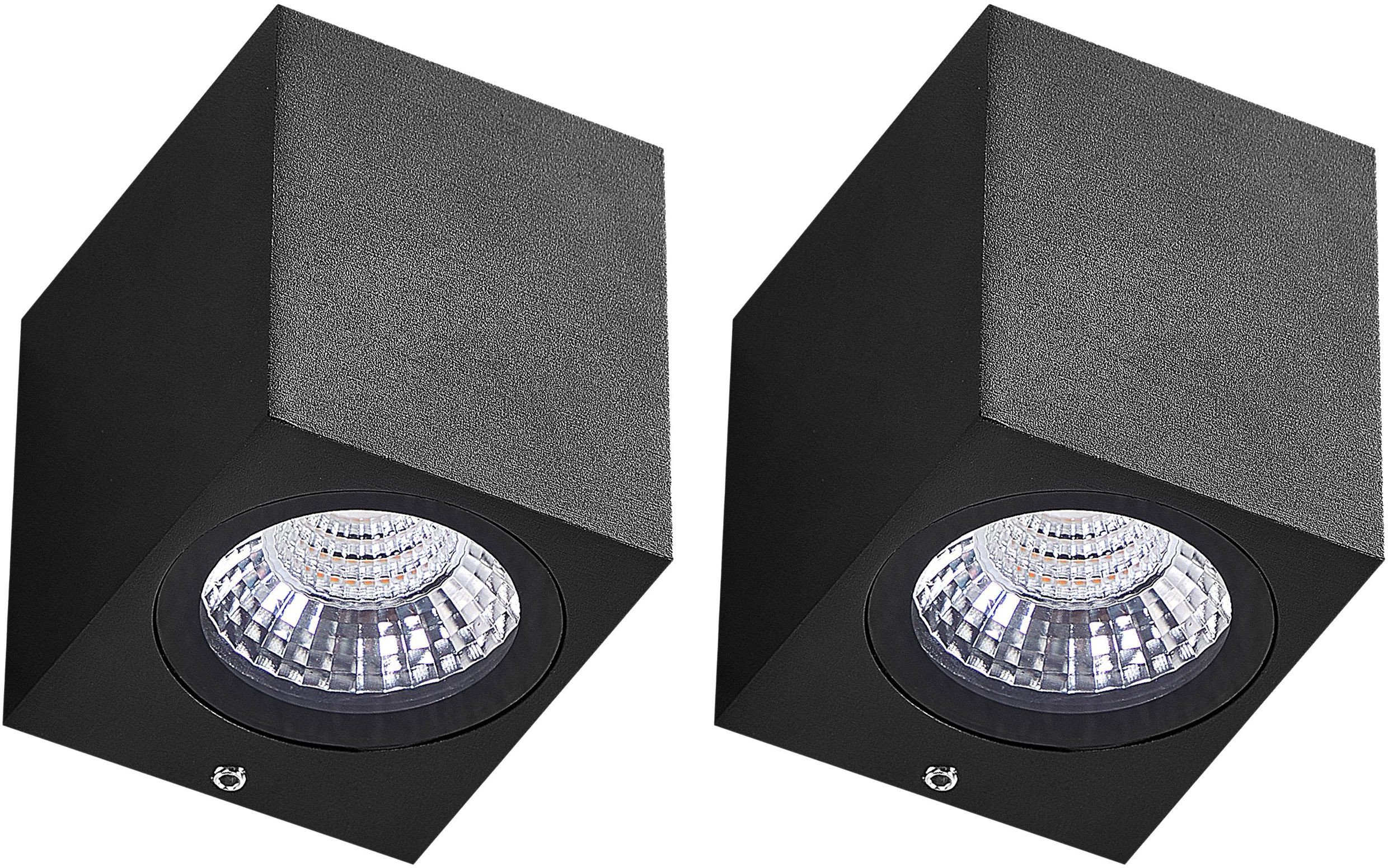 Kinkiet Beliani Zestaw 2 lamp ściennych zewnętrznych LED ARANSAS Czarny