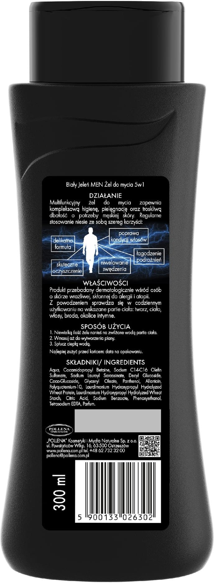 POL BIAŁY J.FOR MEN żel do mycia 5w1 300ml