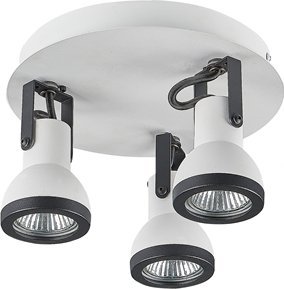 Lampa sufitowa Beliani Lampa sufitowa 3-punktowa okrągła metalowa biała z czarnym BARO!