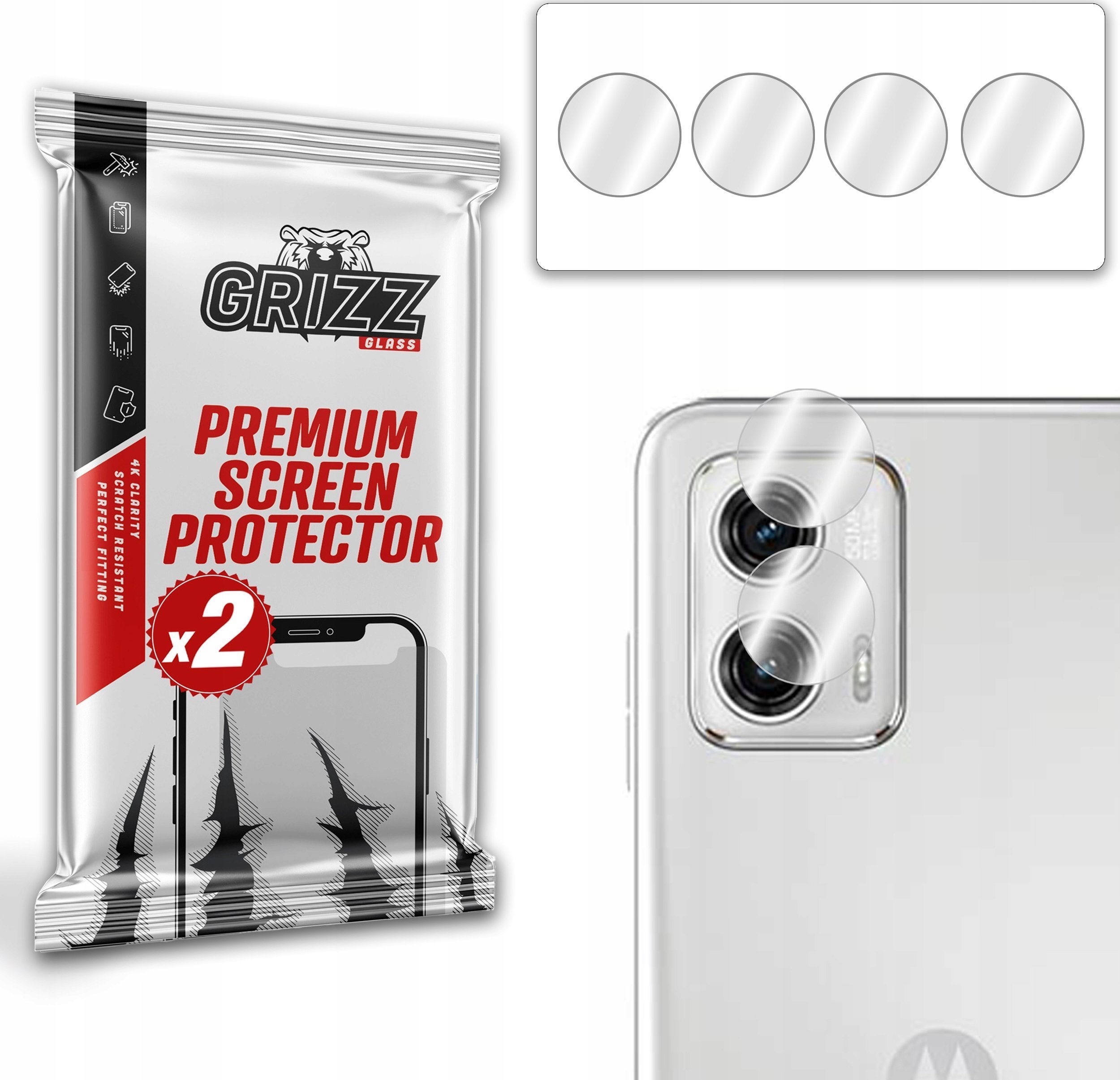 GrizzGlass Szkło na aparat GrizzGlass HybridGlass Camera Motorola Moto G73