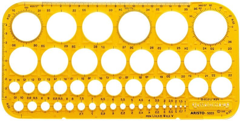 ARISTO Kreisschablone 45 Kreise Durchmesser 1-36 mm