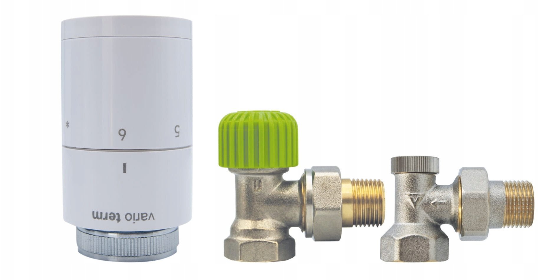 Zestaw termostatyczny ECON kątowy, biały, rozety kwadratowe, głowica PONY, GW1/2 x GZ1/2