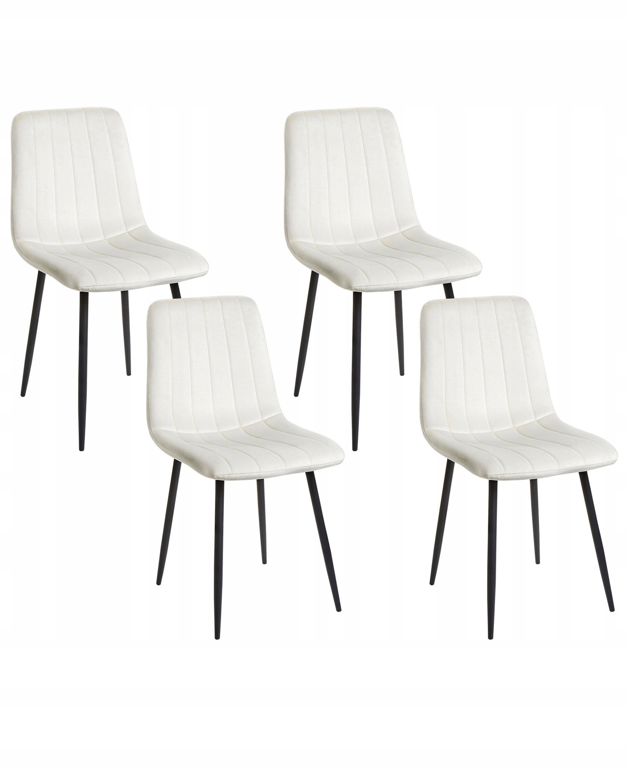 Beliani Zestaw 4 krzeseł do jadalni KALISPELL Welur Złamana biel