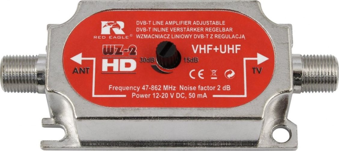 Red Eagle Wzmacniacz antenowy liniowy DVB-T z regulacją +30dB