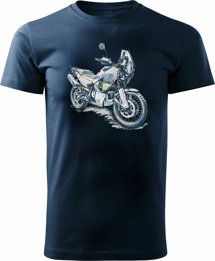 Topslang Koszulka z motocyklem na motor Husqvarna Norden 901 męska granatowa REGULAR L