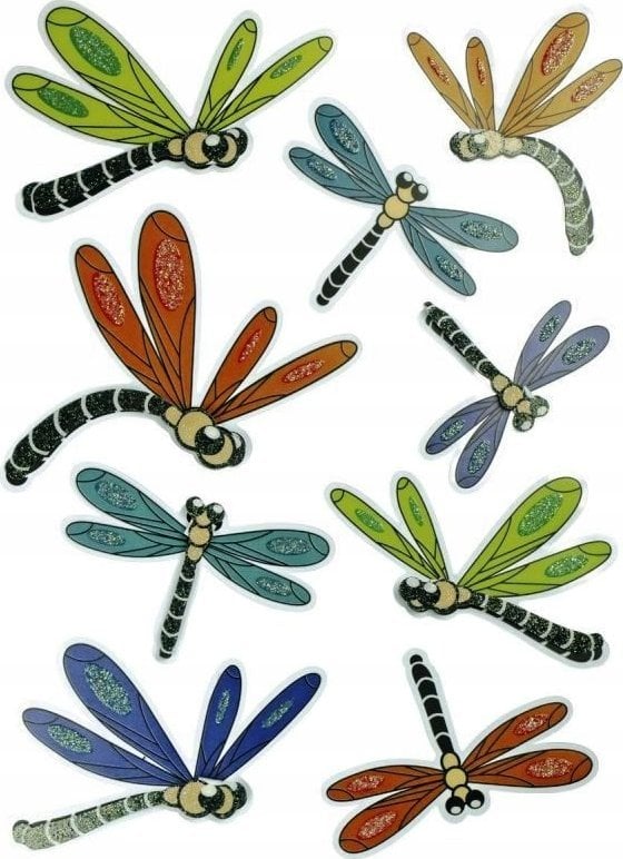 Titanum Naklejki foliowe 3D ważki mix 9szt.