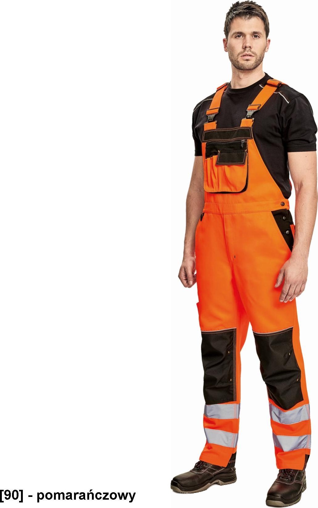 CERVA KNOXFIELD REFLEX OGRODNICZKI - spodnie ochronne, materiał hi-vis, 2 odblaskowe taśmamy, elastyczna talia - pomarańczowy 46